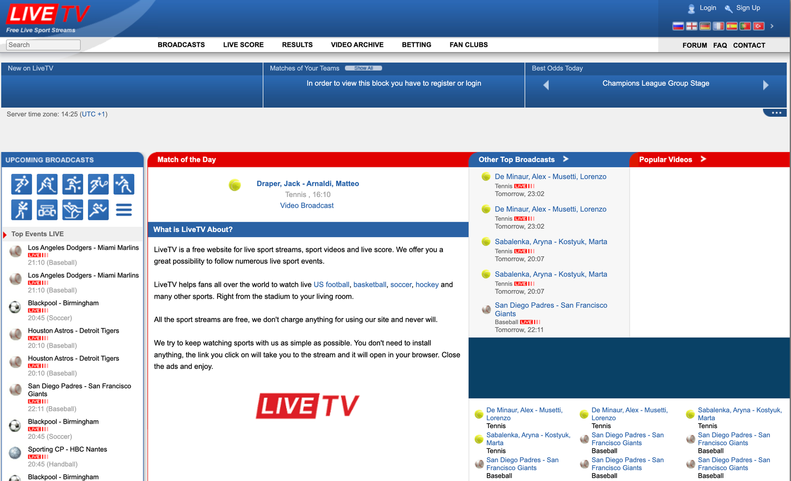live tv sx