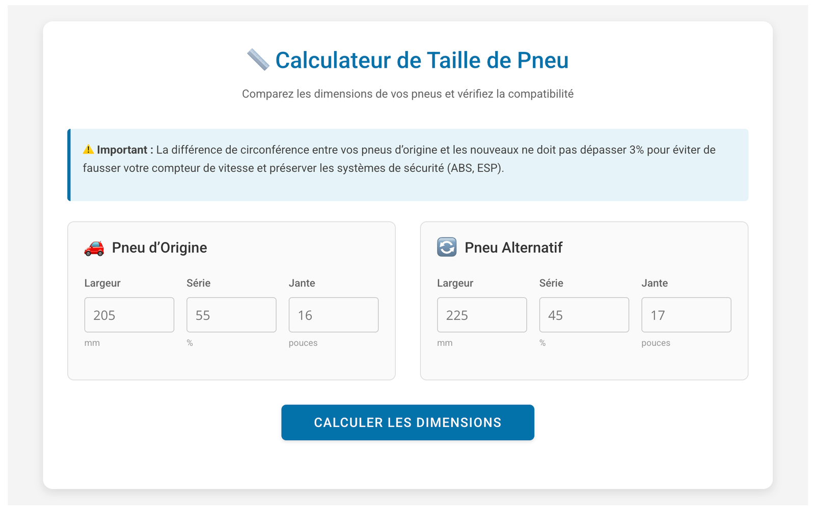 simulateur dimension pneus pifauto.com